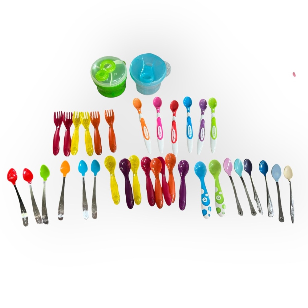 Colorful Baby Utensil Set and Formula Dispensers